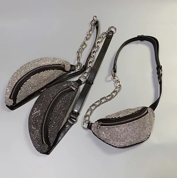 EDGY CHAIN LINK CROSSBODY HANDBAGZ▪︎Slate - Picture 9 of 17